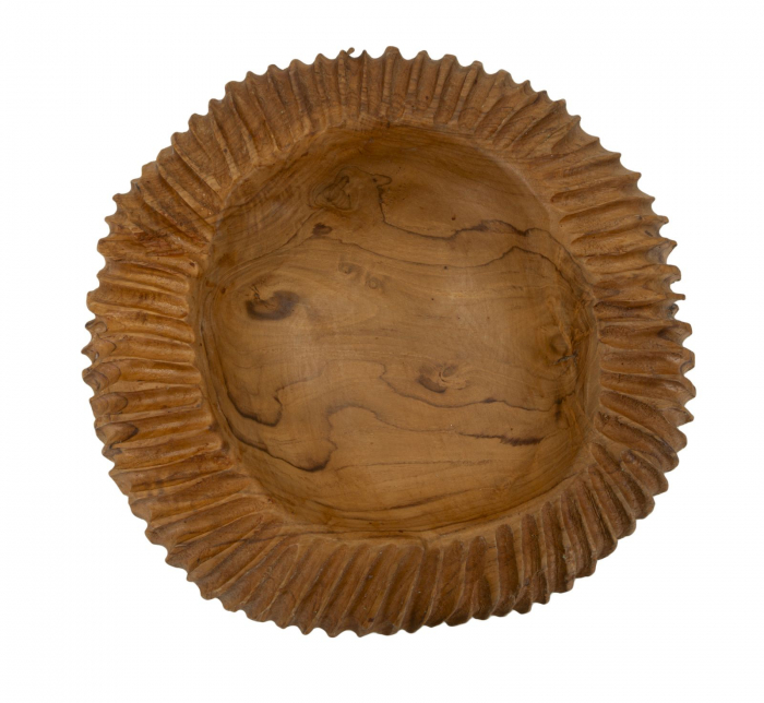 Bol decorativ lemn tec rotund [2]