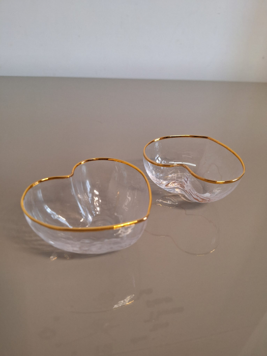 Bol Inima, sticla, transparent auriu - CreativDeco.ro [4]