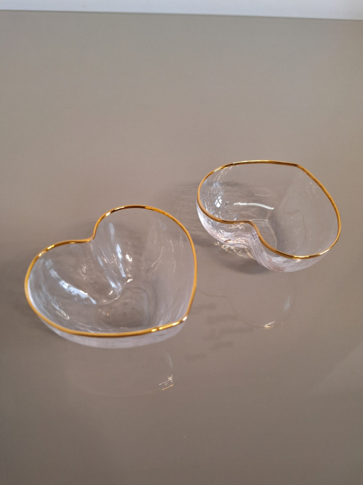 Bol Inima, sticla, transparent auriu - CreativDeco.ro [5]