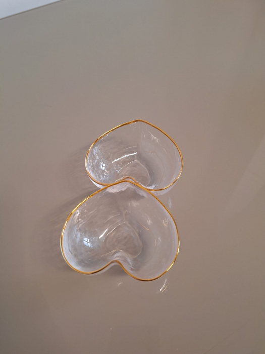 Bol Inima, sticla, transparent auriu - CreativDeco.ro [7]