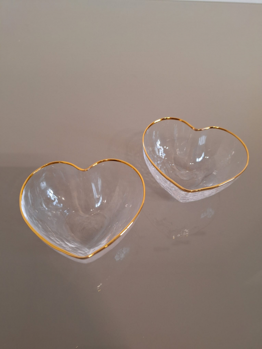 Bol Inima, sticla, transparent auriu - CreativDeco.ro [2]