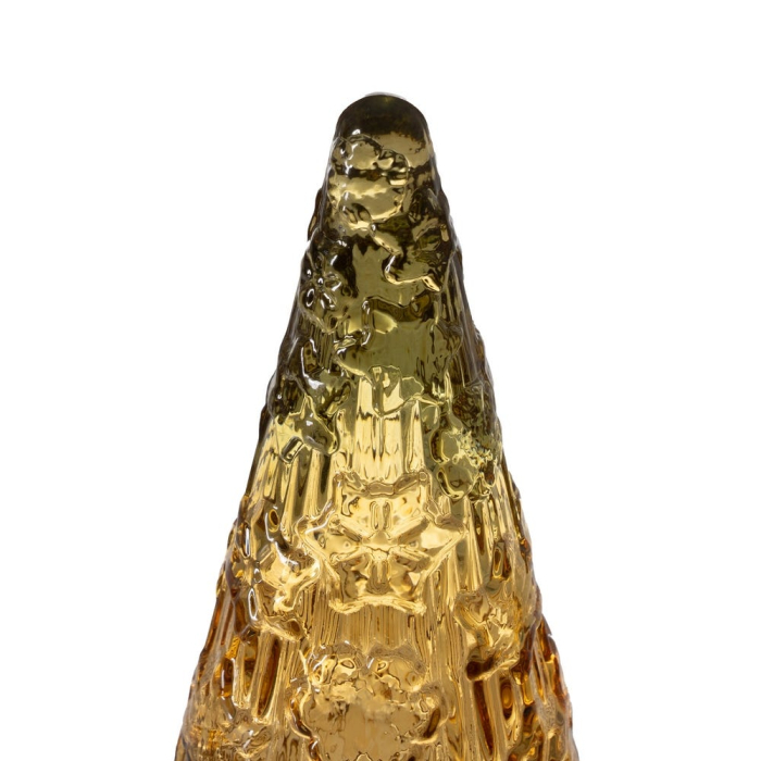 Brad decorativ de Crăciun din sticlă reciclată galben TREE CHRISTMAS YELLOW RECYCLED GLASS 13 x 13 x 34 cm [3]