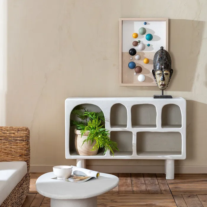 Bufet alb MDF modern|Mobilier depozitare elegant [2]