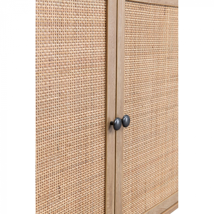 Bufet Ammos din lemn cu rattan natural și spațiu de depozitare modern [5]