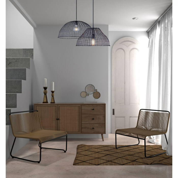 Bufet Ammos din lemn cu rattan natural și spațiu de depozitare modern [2]