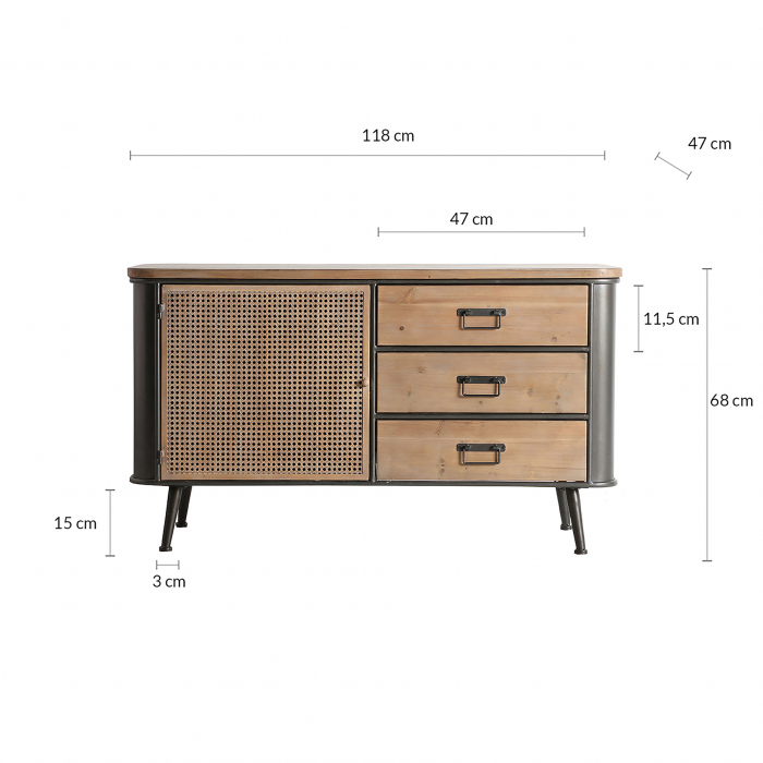 Bufet industrial Tirkane gri|Buffete moderne premium [7]