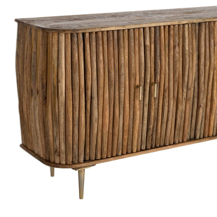 Bufet din lemn de mango cu front canelat rustic contemporan 148 cm [6]