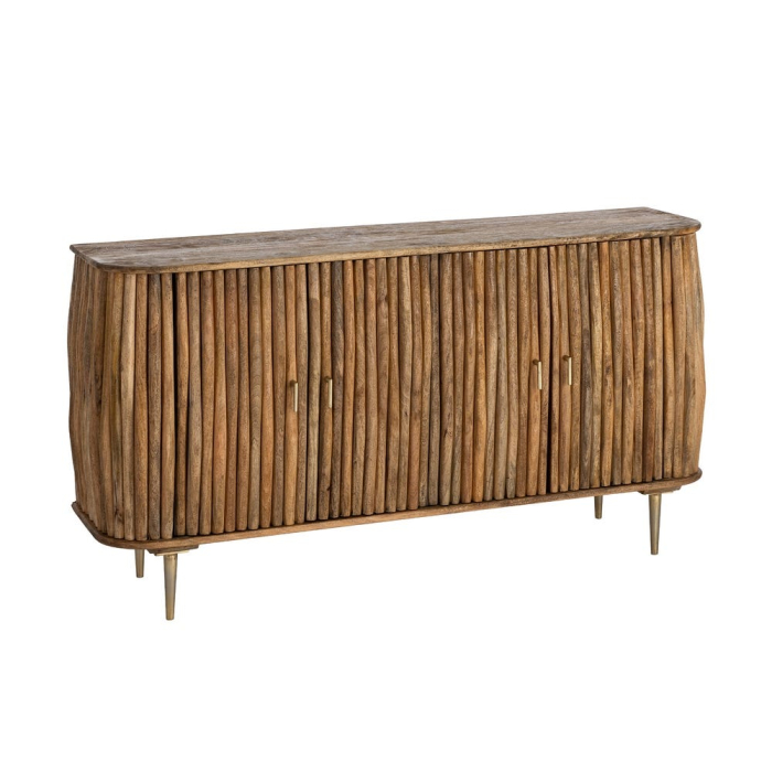 Bufet din lemn de mango cu front canelat rustic contemporan 148 cm [3]
