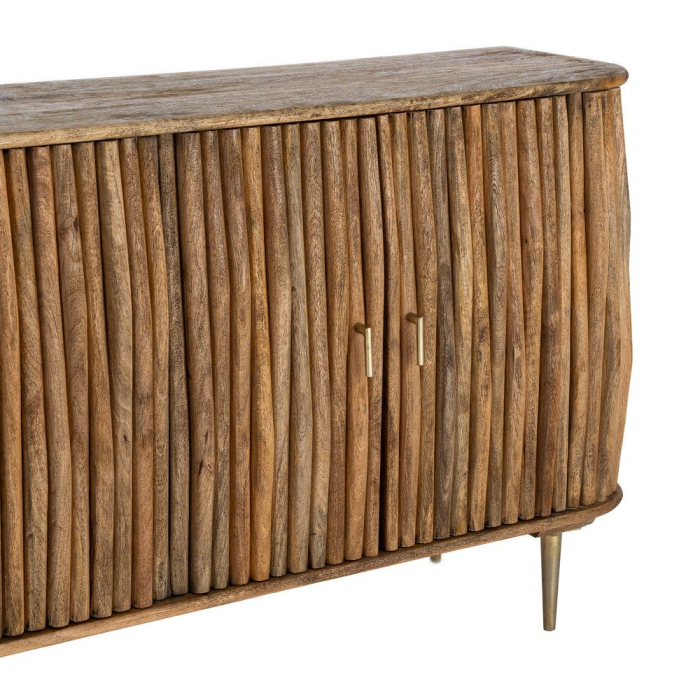 Bufet din lemn de mango cu front canelat rustic contemporan 148 cm [5]