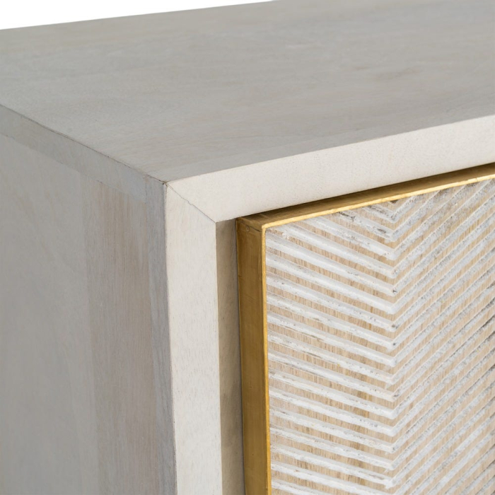 Bufet din lemn de mango cu front decorativ geometric si accente aurii 152 cm [7]