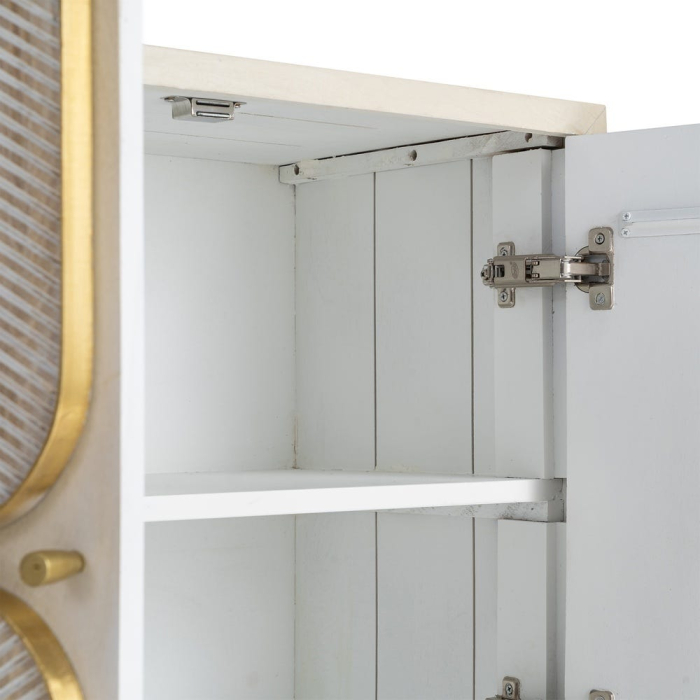 Bufet din lemn de mango cu front decorativ geometric si accente aurii 152 cm [8]