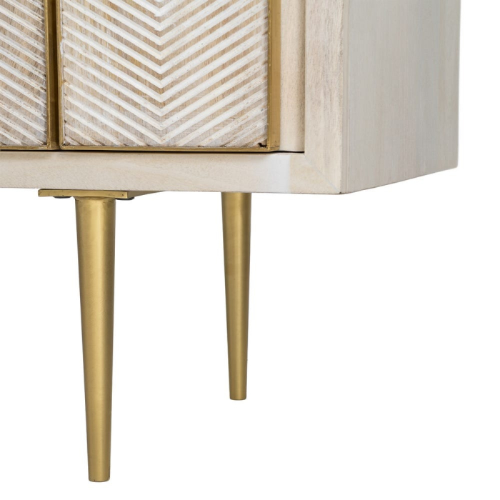 Bufet din lemn de mango cu front decorativ geometric si accente aurii 152 cm [11]