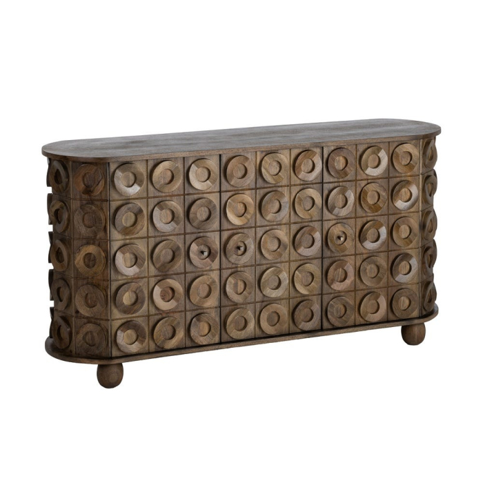 Bufet din lemn de mango cu relief circular decorativ 147 cm [3]
