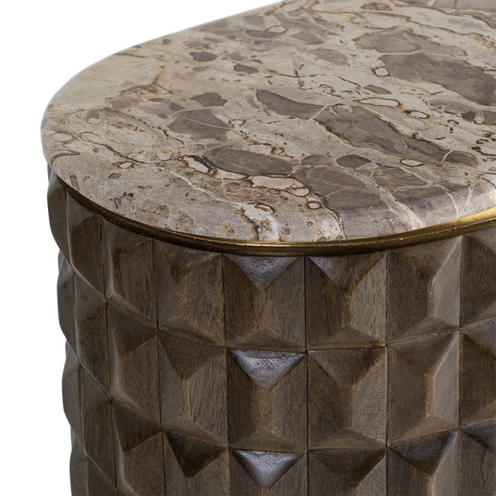 Bufet din lemn de mango cu front geometric si blat din marmura [7]