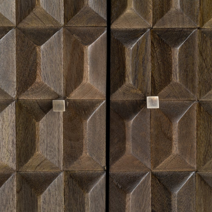 Bufet din lemn de mango cu front geometric si blat din marmura [11]