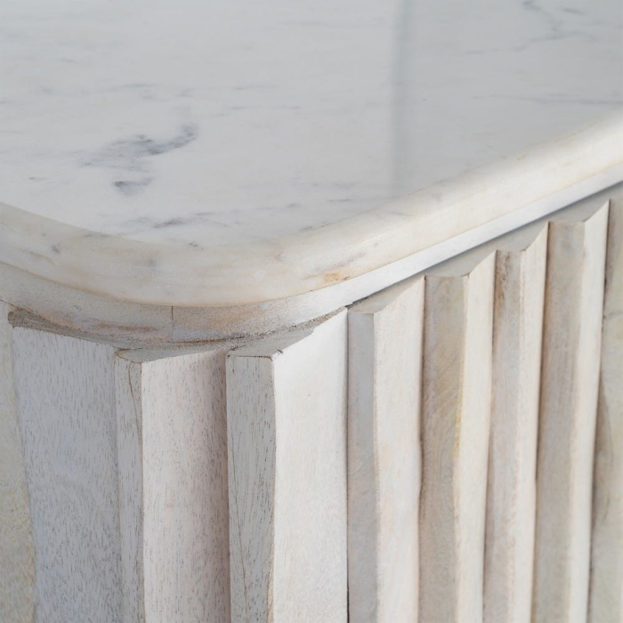 Bufet din lemn de mango cu front texturat manual si blat din marmura [6]