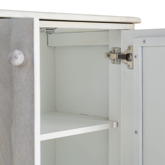 Bufet din lemn de mango cu front texturat manual si blat din marmura [7]