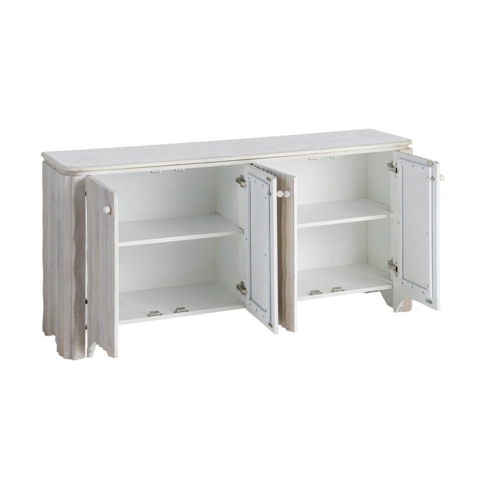 Bufet din lemn de mango cu front texturat manual si blat din marmura [3]