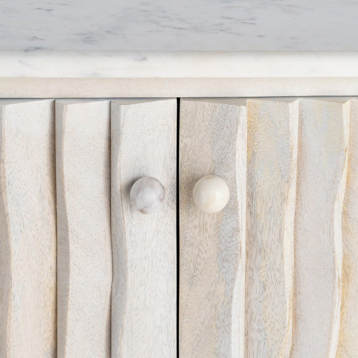 Bufet din lemn de mango cu front texturat manual si blat din marmura [8]