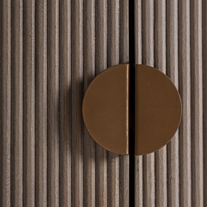 Bufet din lemn de mango cu fronturi striate și blat din marmură albă [5]