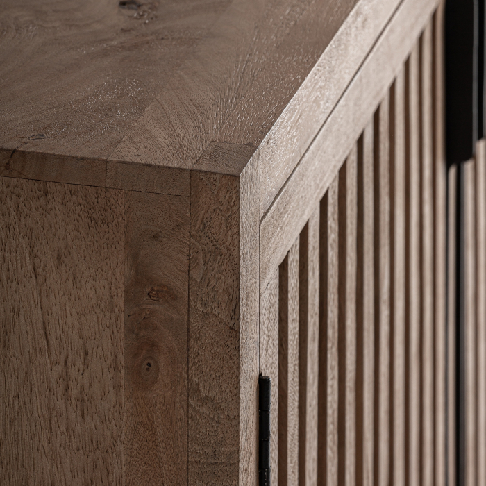 Bufet din lemn de mango cu uși tip grilaj și design orizontal [4]