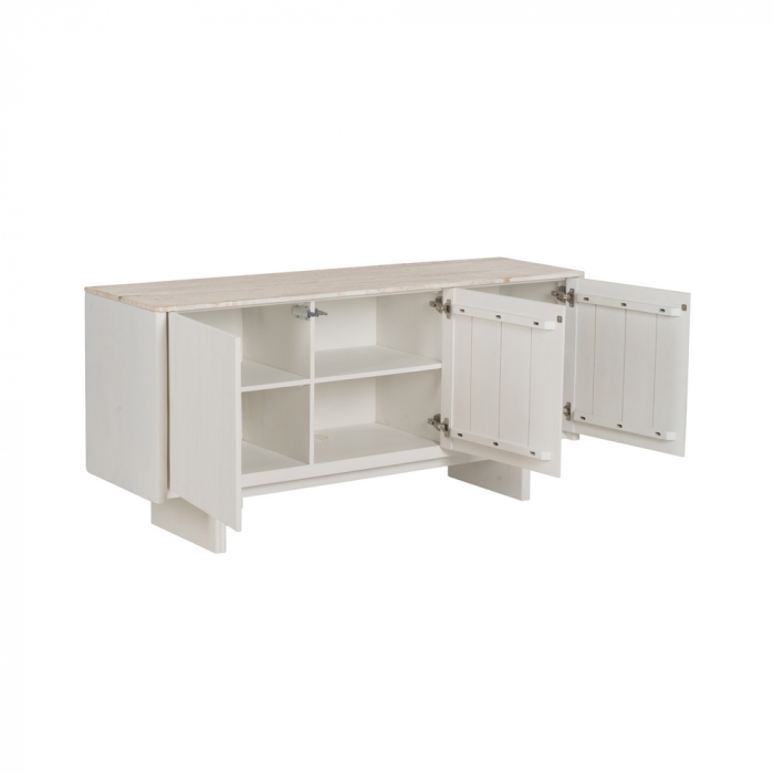 Bufet mango si marmura alba pentru decor sofisticat|Bufete din materiale naturale pentru interioare moderne [3]