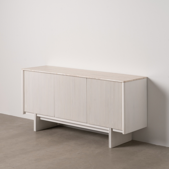 Bufet mango si marmura alba pentru decor sofisticat|Bufete din materiale naturale pentru interioare moderne [1]
