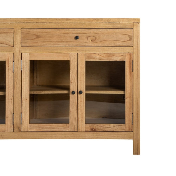 Bufet din lemn de mindi cu uși din sticlă și sertare [9]
