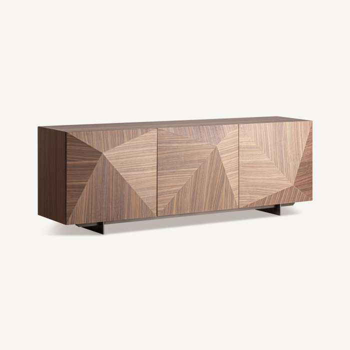 Bufet lemn nuc fronturi geometrice bază metalică [2]