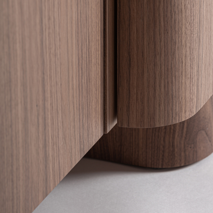 Bufet din lemn de nuc și MDF cu forme rotunjite și sertare laterale [5]