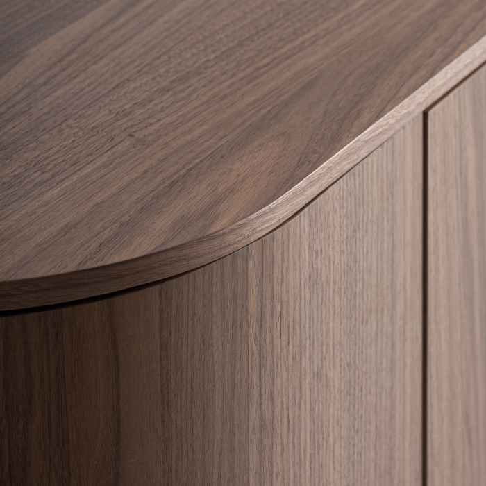 Bufet din lemn de nuc și MDF cu forme rotunjite și sertare laterale [4]