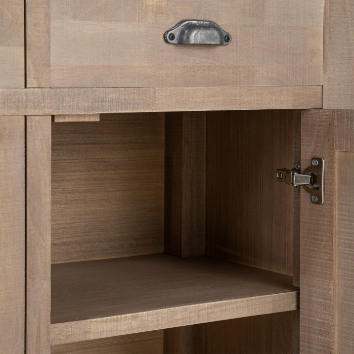 Bufet din lemn de pin cu aspect natural cu trei sertare si trei usi [10]