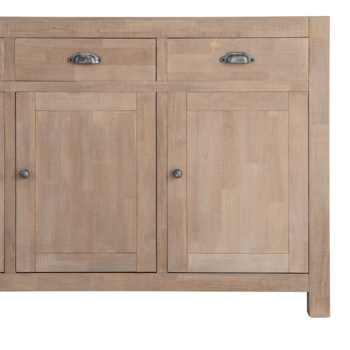 Bufet din lemn de pin cu aspect natural cu trei sertare si trei usi [12]