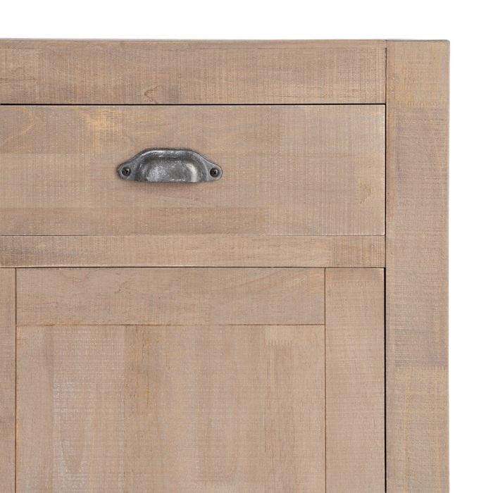 Bufet din lemn de pin cu aspect natural cu trei sertare si trei usi [11]