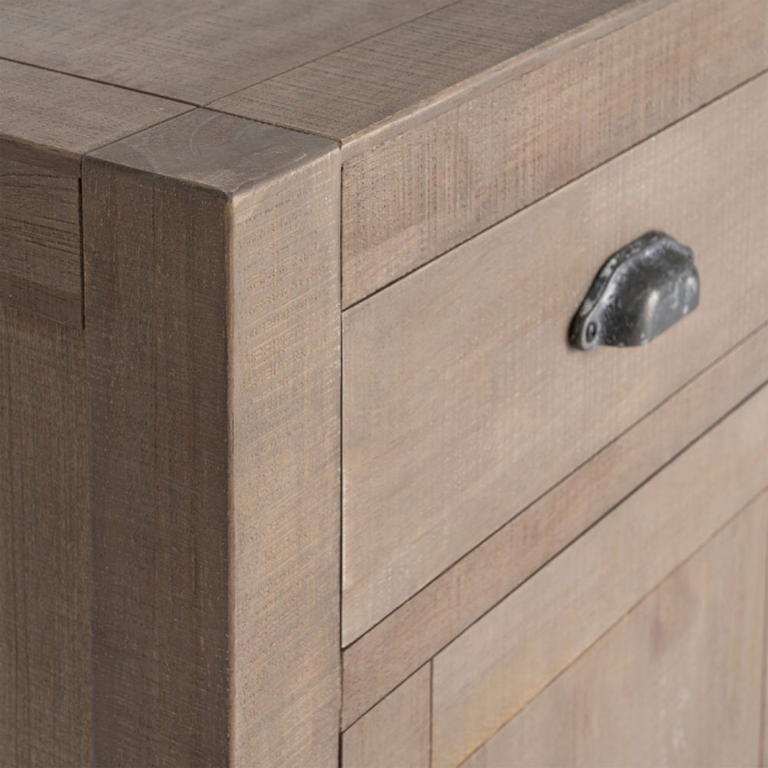 Bufet din lemn de pin cu aspect natural cu trei sertare si trei usi [7]