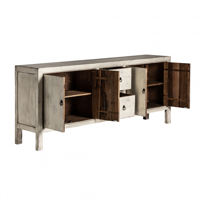 Comoda lemn reciclat alb antic|Comode vintage luminoase [3]