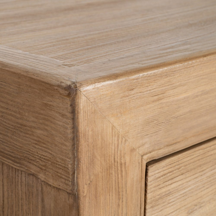 Bufet din lemn de pin reciclat cu sertare si usi pline design japandi [10]