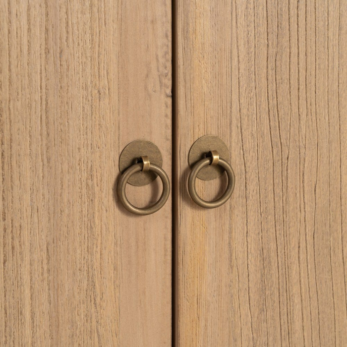 Bufet din lemn de pin reciclat cu sertare si usi pline design japandi [9]