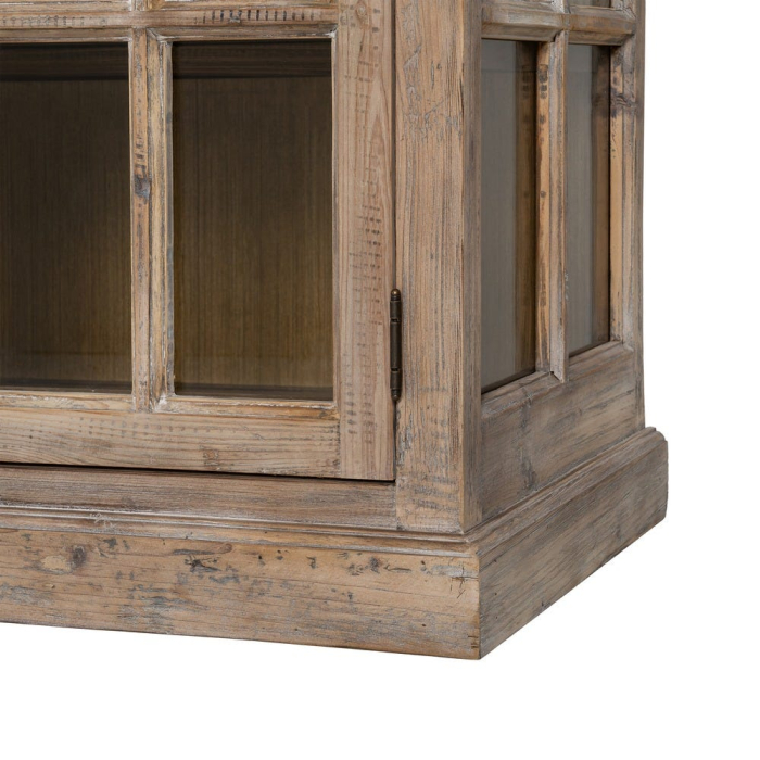 Bufet din lemn de pin reciclat cu vitrine generoase din sticlă [12]