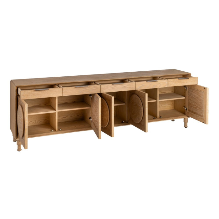 Bufet din stejar natural cu fronturi circulare [4]