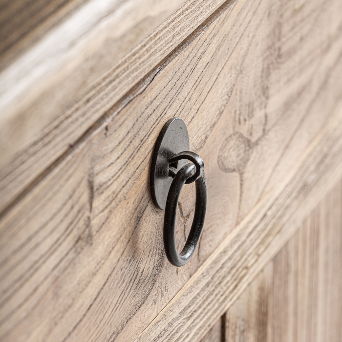 Bufetul din lemn de ulm natural cu 4 sertare si 6 usi si polite fixe Tuam 250x45x79 cm [5]