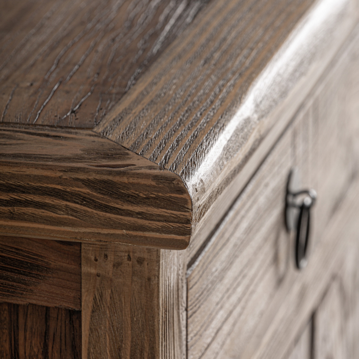 Bufetul din lemn de ulm natural cu 4 sertare si 6 usi si polite fixe Tuam 250x45x79 cm [4]