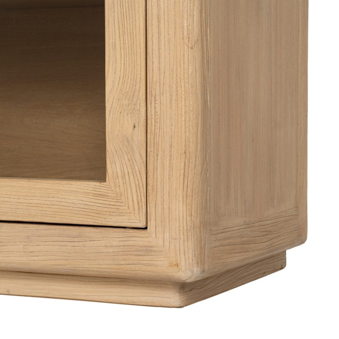 Bufet din lemn de ulm reciclat cu usi vitrate design japandi wabi-sabi [11]