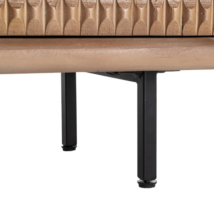 bufet din lemn mango cu front sculptat si picioare metal negru decorativ [11]