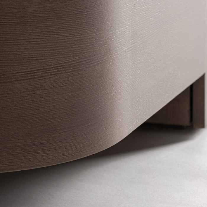 Bufet din stejar masiv maro cu design art deco forme rotunjite [7]