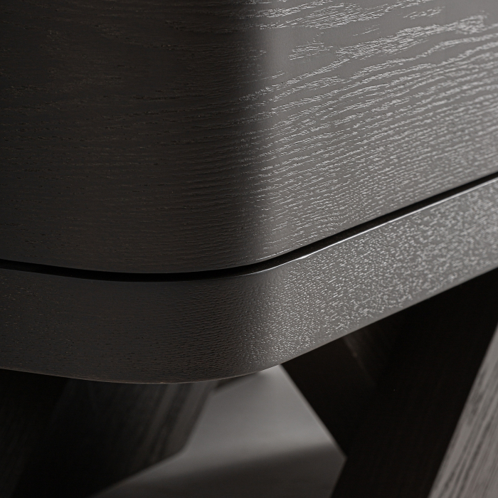 Bufet din stejar masiv negru cu picioare X design art deco [6]