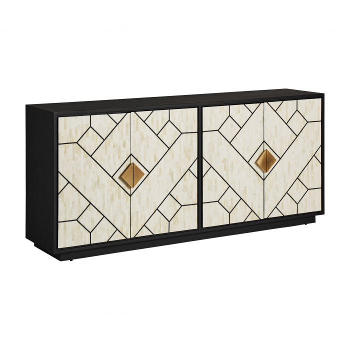 Comoda Art Deco MDF negru alb auriu|Comode luxoase [2]