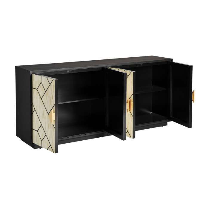 Comoda Art Deco MDF negru alb auriu|Comode luxoase [3]