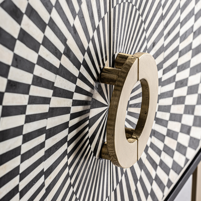 Comoda Art Deco MDF negru alb auriu|Comode elegante [4]