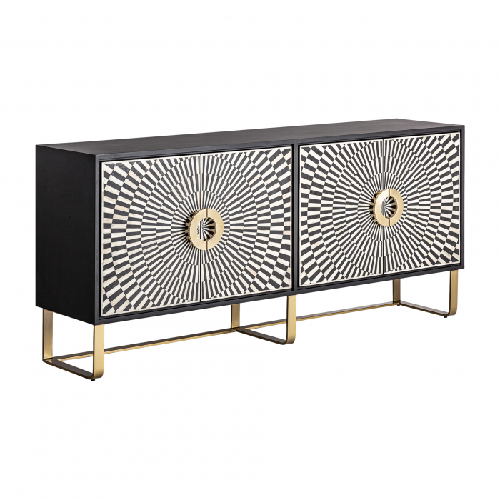 Comoda Art Deco MDF negru alb auriu|Comode elegante [2]